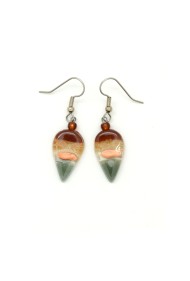 Tiny Glass Leaf Earrings